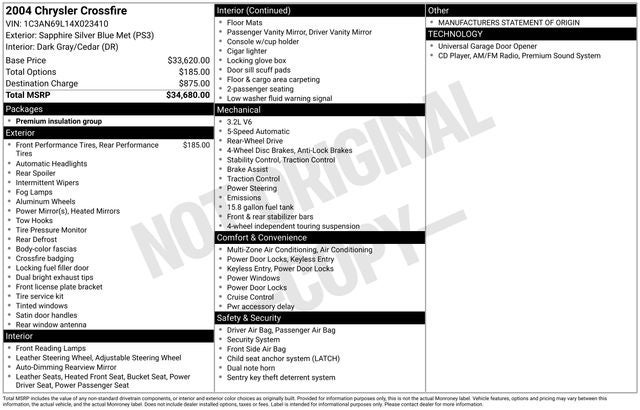 2004 Chrysler Crossfire Base