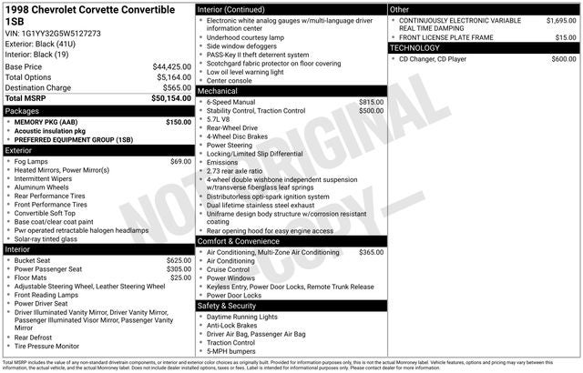 1998 Chevrolet Corvette Base
