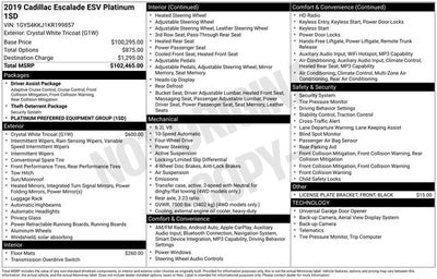 2019 Cadillac Escalade ESV Platinum Edition