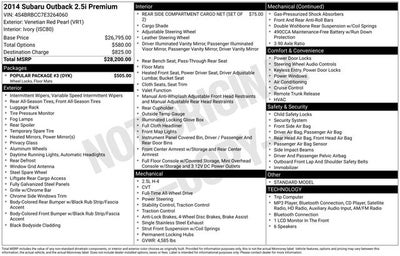 2014 Subaru Outback 2.5i Premium