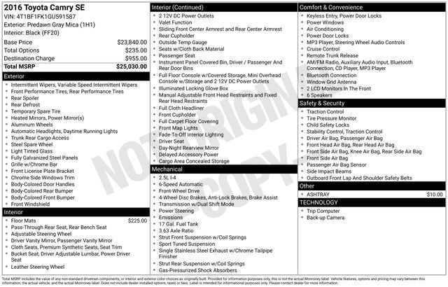 2016 Toyota Camry SE
