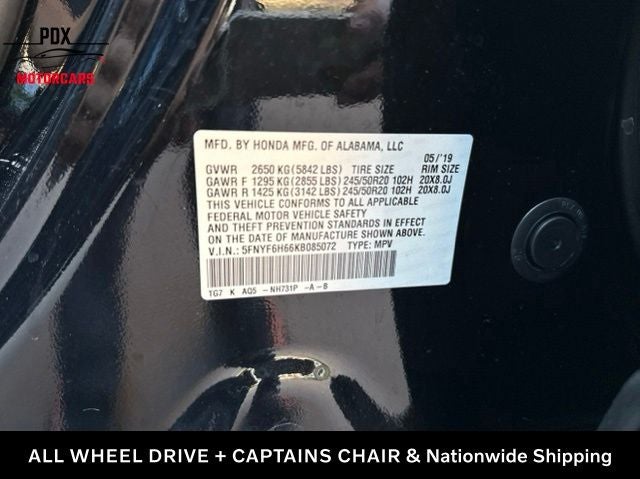 2019 Honda Pilot Touring 7 Passenger