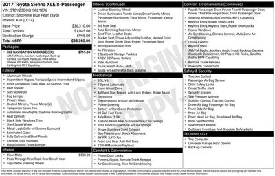 2017 Toyota Sienna XLE 8 Passenger