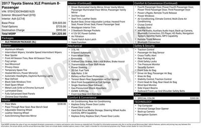 2017 Toyota Sienna XLE Premium 8 Passenger