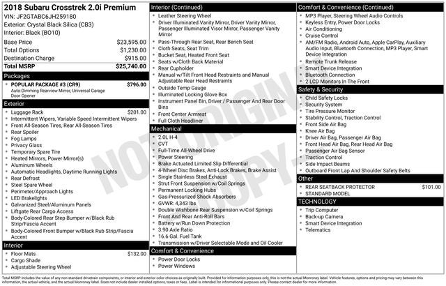 2018 Subaru Crosstrek 2.0i Premium