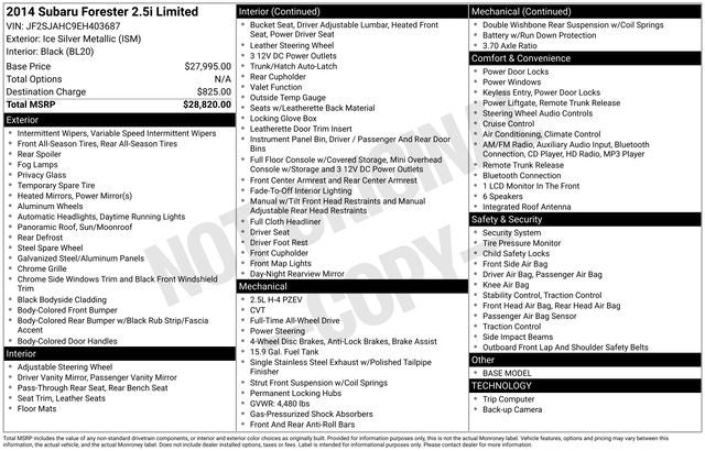 2014 Subaru Forester 2.5i Limited