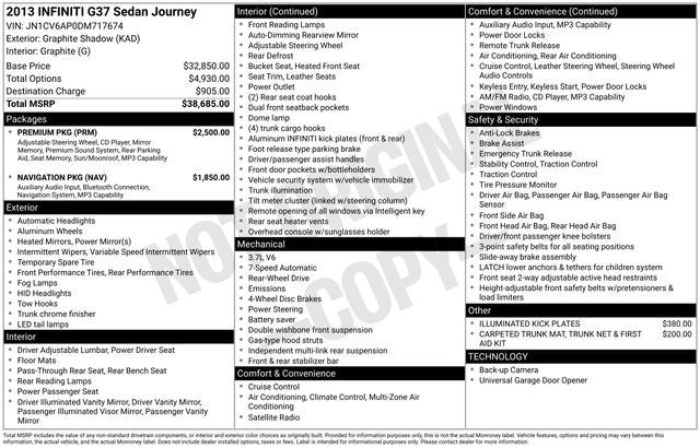 2013 INFINITI G37 Journey