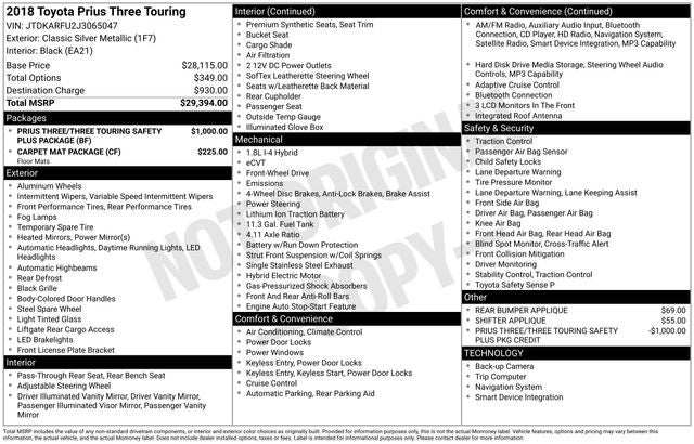 2018 Toyota Prius Three Touring