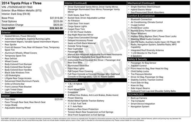 2014 Toyota Prius v Three