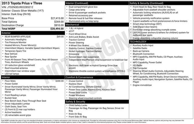 2013 Toyota Prius v Three