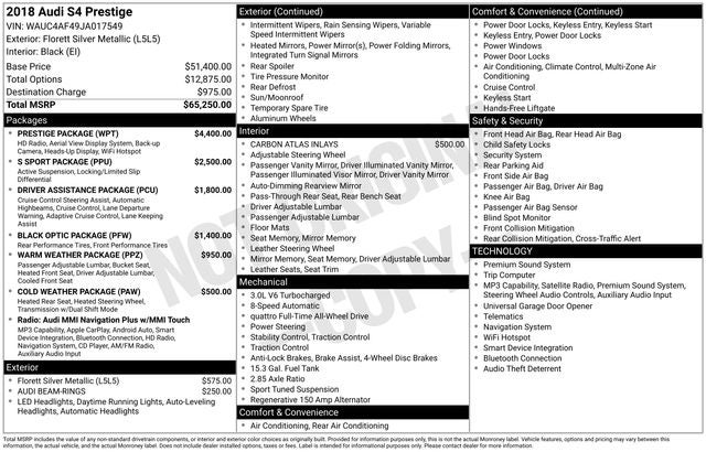 2018 Audi S4 3.0T Prestige quattro