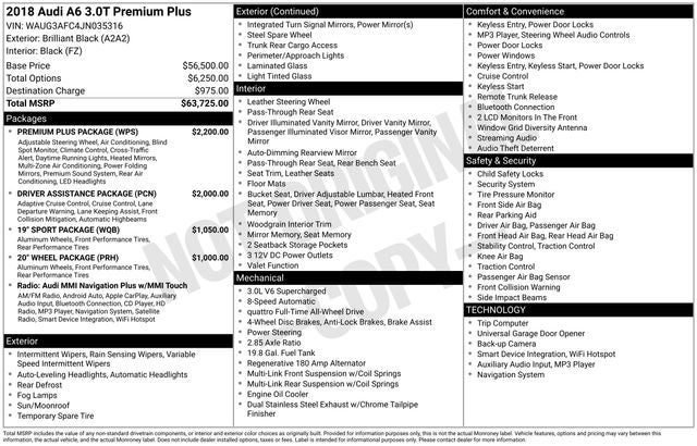2018 Audi A6 3.0T Premium Plus quattro